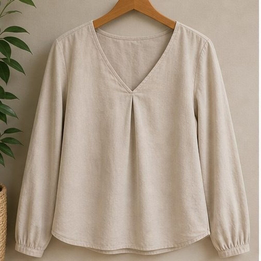 Sand Tie Neck Blouse